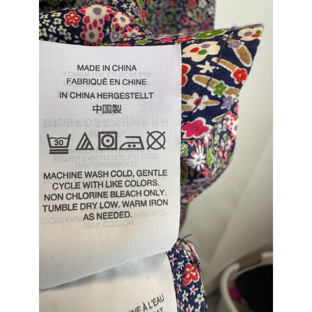 J.Crew Liberty Kayoko Floral Indigo Sunset Perfect Shirt G0534 Women's Size 6 - Picture 7 of 11